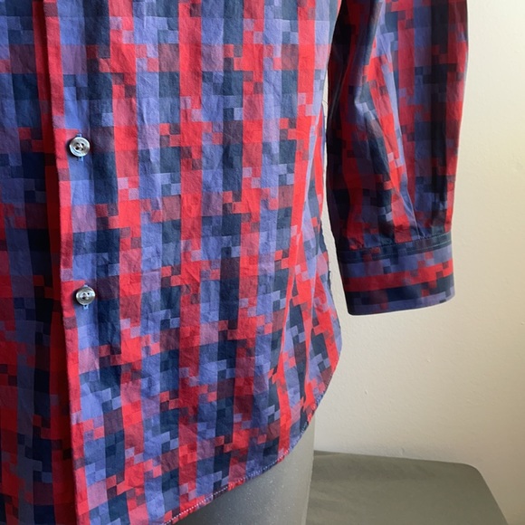 Blue & Red Perry Ellis Dress Shirt XL - Picture 3 of 8